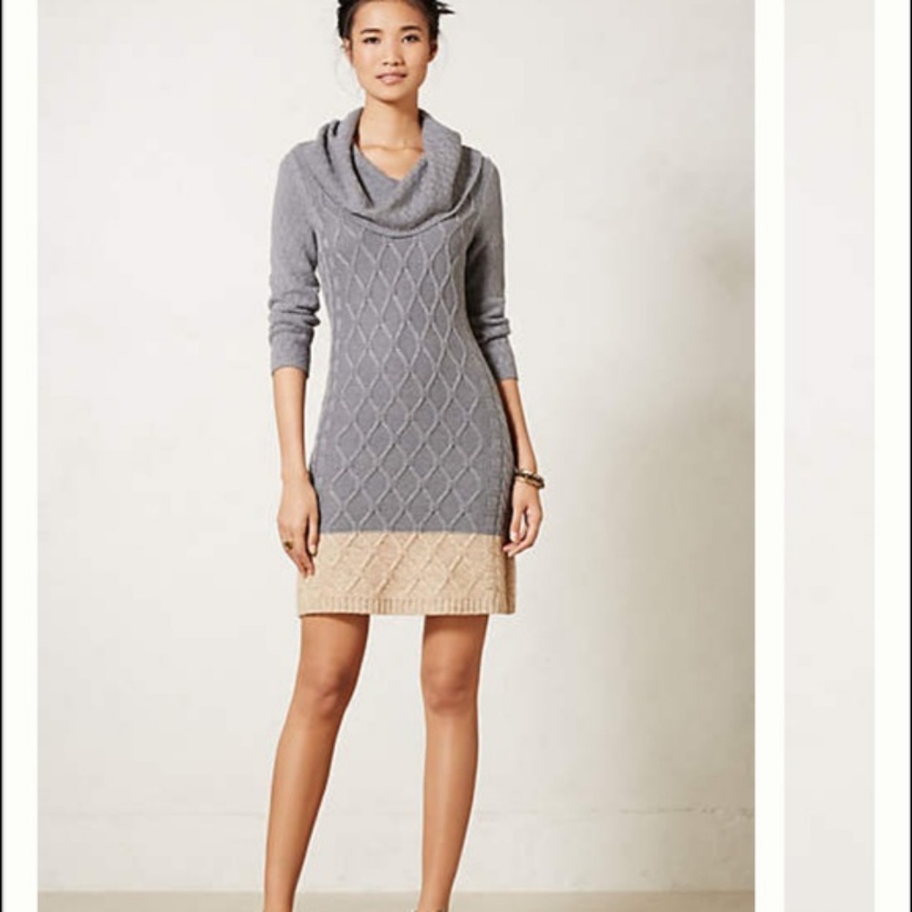 Anthropologie Cowl Neck Sweater Dress